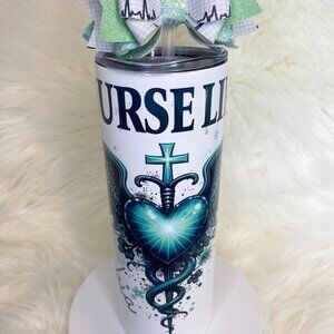 Adorable vibrant NURSE 20 oz insulated tumbler. Perfect gift for any Nurse!
